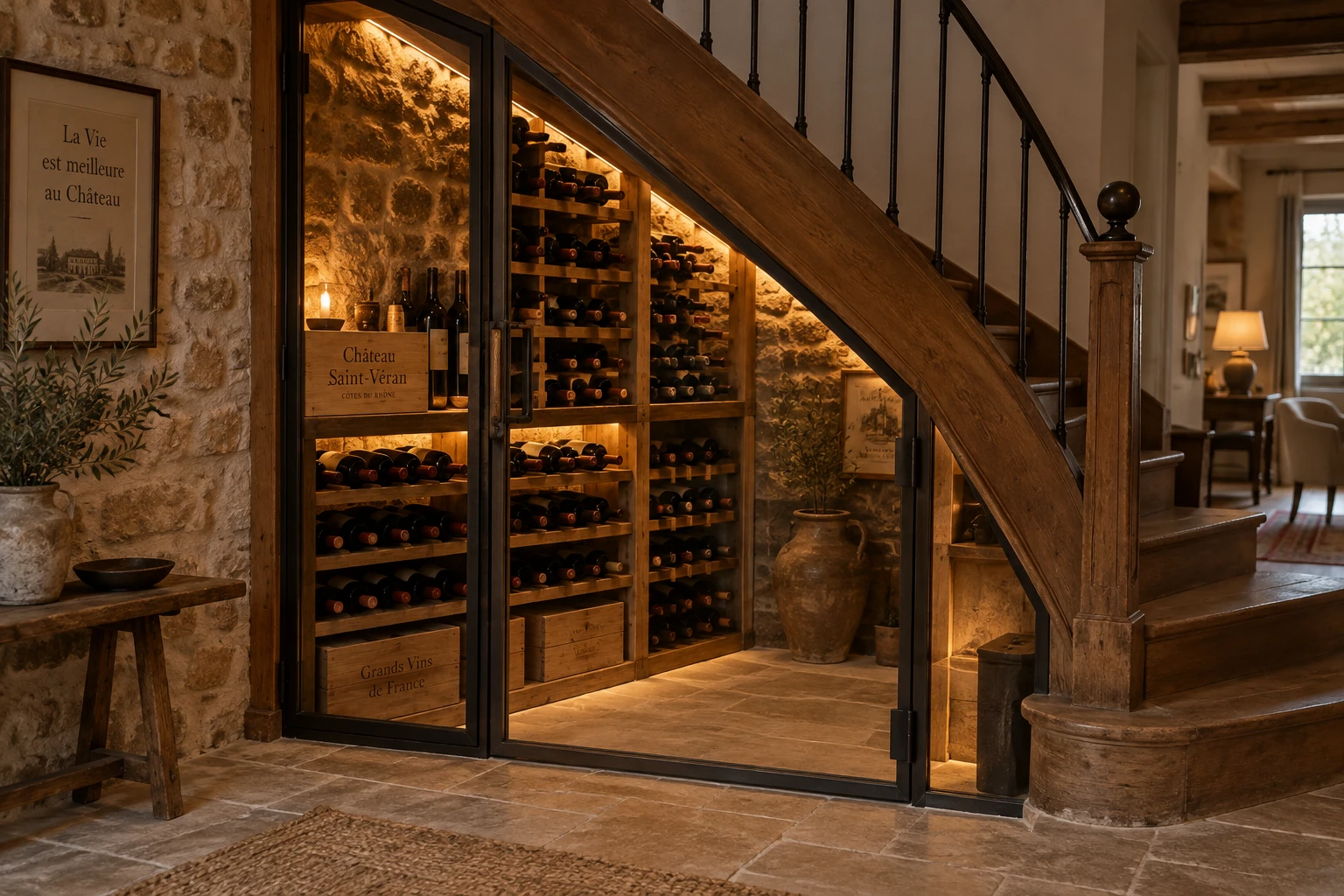Cave à vin sous escalier : quel budget prévoir selon la taille